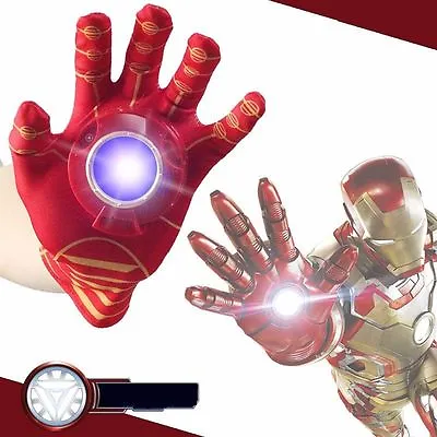 Buy The Avengers Iron Man Left Hand Gloves With Light + Sound LED Kids Props Toys • 5.62£