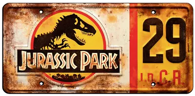 Buy ”Rusted” Jurassic Park License Plate-Jurassic World Metal Stamped License Plate • 24.91£