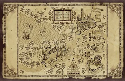 Buy Harry Potter Hogwarts School Of Witchcraft & Wizardry Map Prop/Replica 🏰🧹 • 3.20£