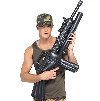 Buy Inflatable Fancy Dress M16 Machine Gun 112cm Army Military Prop By Smiffys • 11.50£