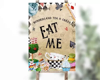 Buy X2 Prints Alice In Wonderland Picture Eat Me Sign  Home Wall Art Wedding Party • 10£