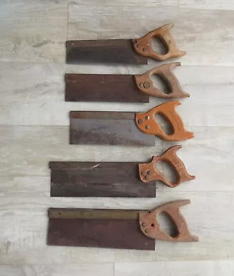 Buy 5 Vintage Rusty Old Carpenters Handsaws Tennon Saws For Display Prop Upcycle Use • 38.50£