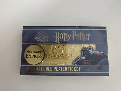 Buy 24 Karat Gold Plated Hogwarts Express Train Harry Potter Ticket No 0035/2000 • 150£