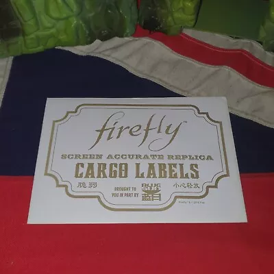 Buy Loot Crate Firefly Serenity SCREEN ACCURATE REPLICA CARGO LABELS TV Movie Props • 2£