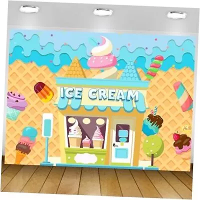 Buy Ice Cream Parlor Shop Backdrops Summer Ice Cream Theme Photography 7x5Ft L04 • 22.25£