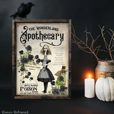 Buy Alice In Wonderland Halloween Apothecary Sign Party Decor Wall Poster Drink Me • 6£