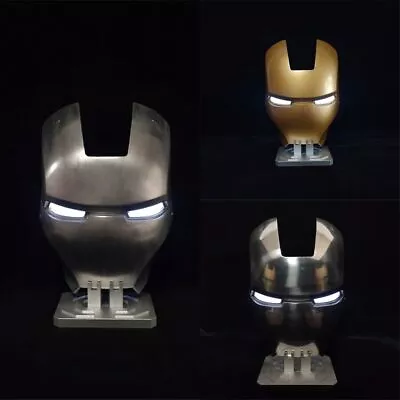 Buy Avengers Iron Man Mark II Alloy Mask 1:1 Replica LED Helmet W/Base Collect Gift • 45.32£