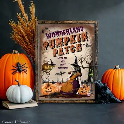 Buy Alice In Wonderland Halloween Pumpkin Patch Print Party Decor Wall Poster • 6£