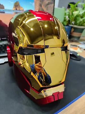 Buy Iron Man MK5 1:1 Golden Helmet Wearable Gold Mask Voice-control Cosplay In Stock • 141.54£