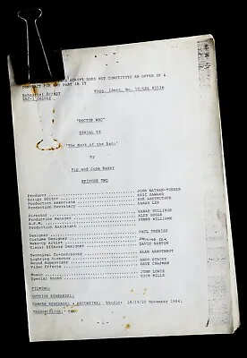 Buy Bbc Doctor Who -mark Of The Rani- 1984 Series 6x Episode 2 Script By Glyn Jones • 350£