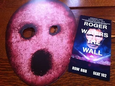 Buy ROGER WATERS THE WALL NYC  Movie TICKET+ Prop MASK Pre Us + Them TOUR PINK FLOYD • 395.30£
