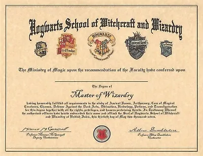 Buy Harry Potter Hogwarts School Certificate Of Graduation Can Be Personalized 🧙🏻‍ • 2.20£