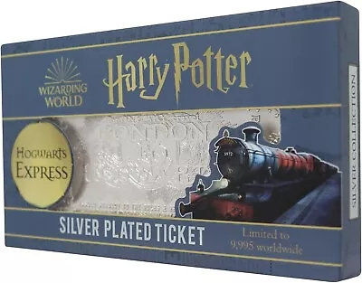 Buy Limited Edition Silver Plated Hogwarts Express Train Ticket Fanattik THG-HP25 • 14.99£