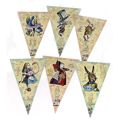 Buy Vintage Alice In Wonderland / Mad Hatters Tea Party Bunting, Party Props • 1£