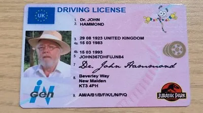 Buy Dr John Hammond Jurassic Park Novelty ID • 6.57£