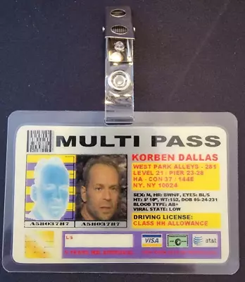 Buy Fifth Element ID Badge -Multi Pass Korben Dallas Cosplay Prop Costume • 12.28£