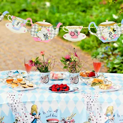 Buy Alice In Wonderland Paper Table Cover, Alice In Wonderland Party Supplies Decor • 5.95£
