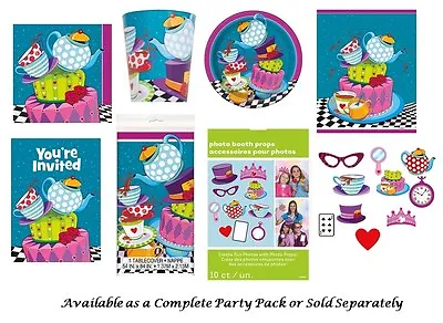 Buy Mad Hatter Tea Party Alice In Wonderland Plates Napkins Cups Photo Props Invites • 3.10£