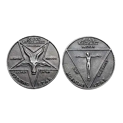 Buy Lucifer Morning Star Pentecostal Coin Cosplay TV Show Prop 32mm X 2mm Metal Coin • 4.95£