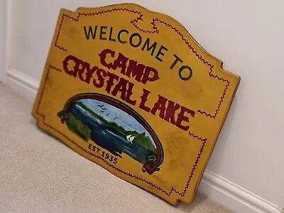 Buy 1:1 Camp Crystal Lake Sign. Hand Painted.  10mm Thick - Friday The 13th Jason. • 150£