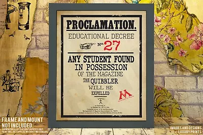 Buy Harry Potter Hogwarts Proclamation Gift Present Canvas Print Keepsake • 5.49£