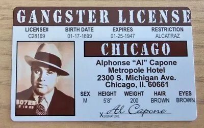 Buy Al Capone Novelty Ganster License MADE ON METAL/ALUMINUM • 6.55£