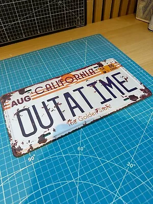 Buy Back To The Future Outatime Number License Plate Tin Sign Plaque BTTF Delorean • 9.99£