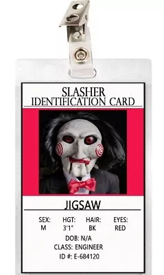 Buy Jigsaw Saw ID Badge Card Cosplay Costume Laminate Horror Halloween Slasher • 7.55£