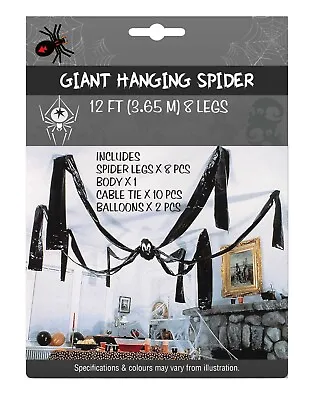 Buy Giant 3m X 3m Hanging Spider Halloween Party Horror Room Decoration Prop • 3.49£