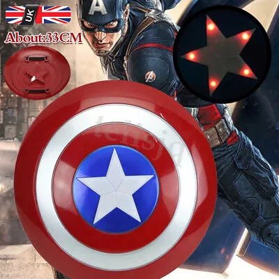 Buy Captain America Shield Prop 33CM Kids Shield Xmas Gifts With LED Lights & Sound • 8.32£