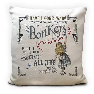 Buy ALICE IN WONDERLAND Cushion Cover Bonkers Hearts Mad Hatter Tea Party Prop 40 Cm • 14.99£