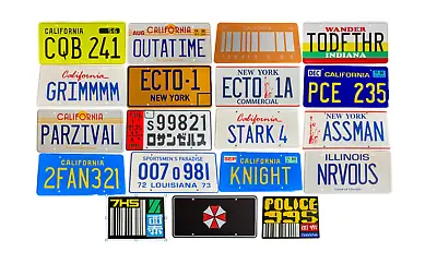 Buy Movie And TV Prop License Plates OUTATIME,ECTO1,NRVOUS,KNIGHT RIDER,JAWS,IRONMAN • 12.99£