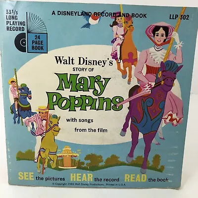 Buy A Disneyland Record And Book Walt Disney's Mary Poppins LLP-302 7  Record. 1965  • 10.96£
