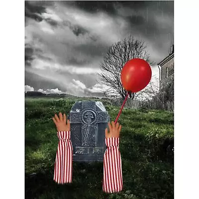 Buy Horror Clown Lawn Prop Arm Stakes Headstone Balloons Halloween Party Decoration • 9.11£