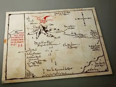 Buy The Hobbit Thorin Oakenshield Treasure Map Prop The Lord Of The Rings 26*36CM • 13.20£