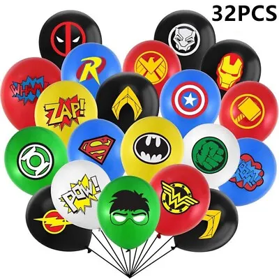 Buy 32 Pcs Marvel Avengers Balloons Super Hero Balloons Backdrop Props Decorations • 5.94£