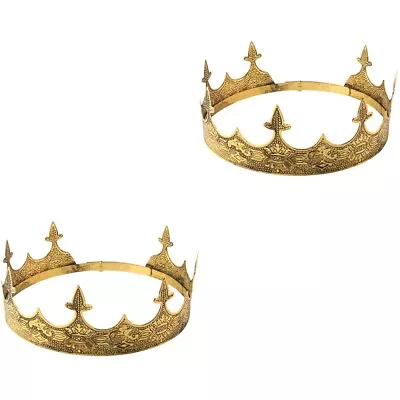 Buy 2 Pack Retro Crown For Men Elegant Headdress Princess Decor Man Props Photo • 20.58£