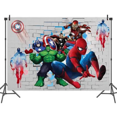 Buy Spiderman Avengers Super Heros Marvel Backdrop Banner Photo Background Props • 9.97£