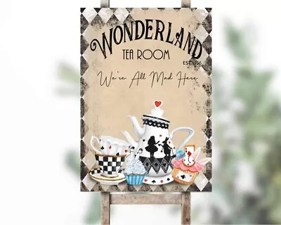 Buy Alice In Wonderland Tea Room Picture Tea Party Decoration, Vintage Alice Decor • 5.99£