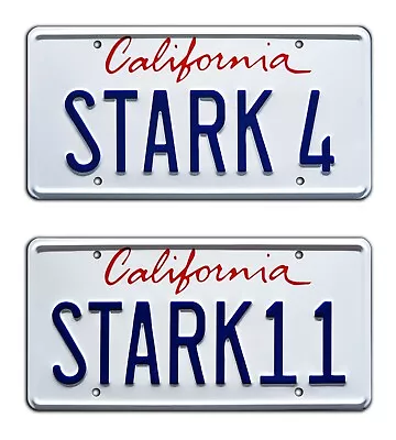 Buy Iron Man 1 & 2 | STARK 4 + STARK 11 | Metal Stamped Prop License Plate Combo • 29.29£