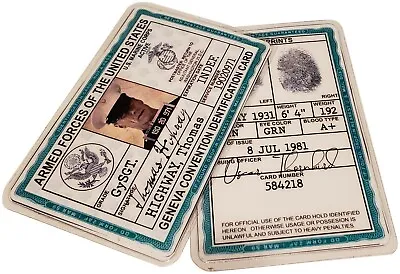 Buy Gunny Highway Clint Eastwood USMC Marine US Military Army ID Card Prop Badge Tag • 9.44£