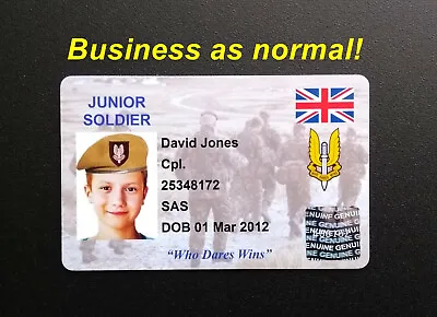 Buy Personalised Child's Kids Soldier SAS Special Forces Novelty Fake ID Card • 6.99£