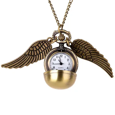 Buy Harry Potter Golden Snitch Pendant Ball Pocket Watch Necklace Wings Cosplay Prop • 6.48£