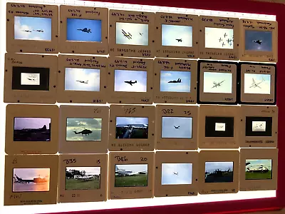 Buy 24 Military Plane Original Colour Slides,helicopters,jets,prop Planes Aircraft. • 3£
