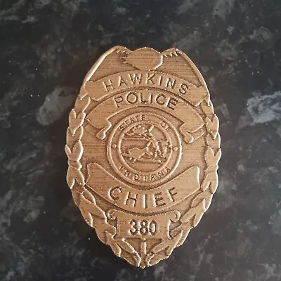 Buy Hawkins Indiana Police Chief Hopper Badge Stranger Things  • 5£