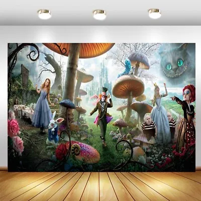 Buy Alice In Wonderland Backdrop Kids Birthday Party Photo Background Banner Prop • 21.48£