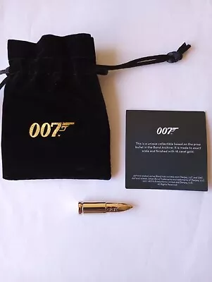 Buy James Bond Official EON 007 18ct Gold Finished Bullet Prop Replica • 94.57£