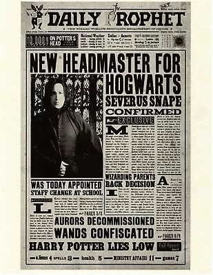 Buy Daily Prophet Harry Potter New Headmaster For Hogwarts Replica Severus Snape 🐍 • 2.20£
