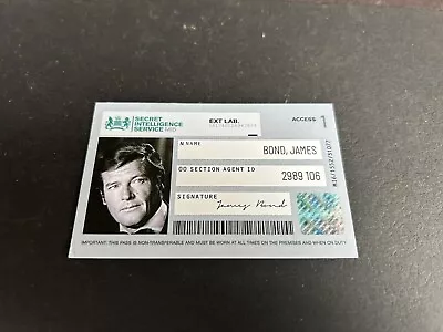 Buy James Bond Oo7 Mi6 I.d. Security Card Prop Badge Pass Roger Moore Memorabilia.; • 1.50£