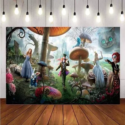 Buy Alice In Wonderland Backdrop Kids Birthday Party Photo Background Banner Prop • 11.99£